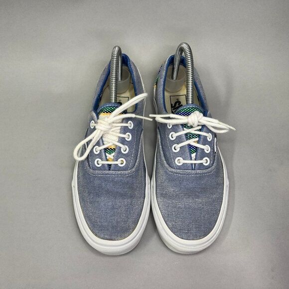 Vans Shoes Women’s Size 7.5 Salt Washed Blue Low Retro Lace Up Skate Sneakers - Picture 3 of 10